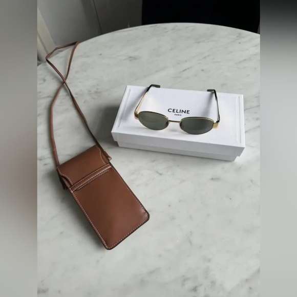 Celine Triomphe Gold Metal Sunglasses - Picture 1 of 7